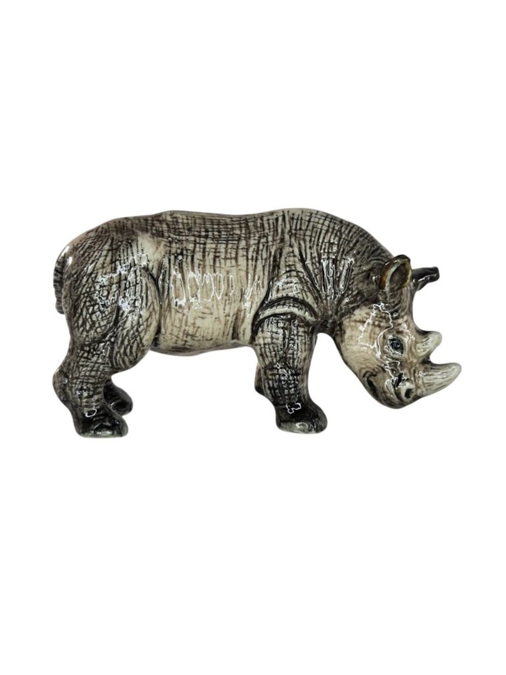 Klima Porcelain Rhinoceros Rhino Standing Miniature Figurine Zoo Animal
